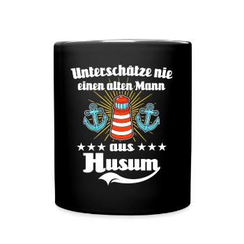 Husum Männer Husumer Mann - Tasse einfarbig - Schwarz - Vorne