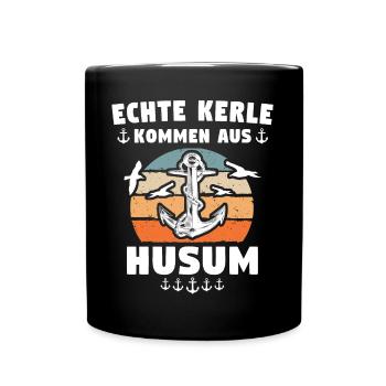 Husum Männer Husumer Mann - Tasse einfarbig - Schwarz - Vorne