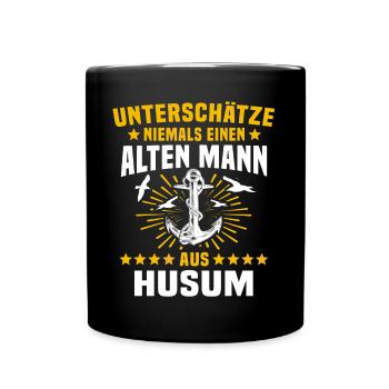Husum Männer Husumer Mann - Tasse einfarbig - Schwarz - Vorne