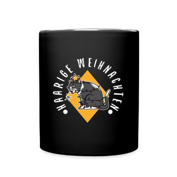 Haarige weihnachten - Tasse einfarbig - Schwarz - Vorne