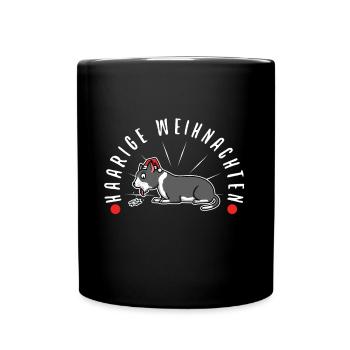 Haarige weihnachten - Tasse einfarbig - Schwarz - Vorne
