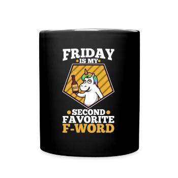 Vendredi est mon deuxième mot préféré - Mug uni - noir - Devant