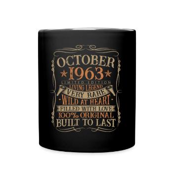 Octobre 1963 Cadeau d’anniversaire de naissance - Mug uni - noir - Devant