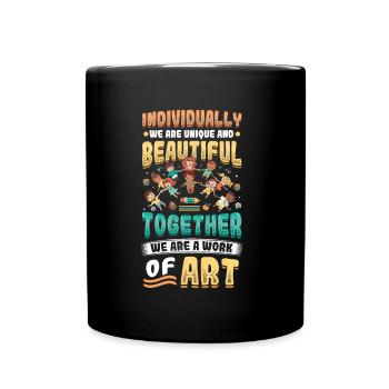 Ensemble, nous sommes une œuvre d’art, enseignante préscolaire - Mug uni - noir - Devant