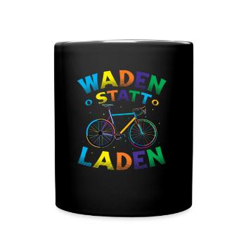 Waden Statt Laden, Mountain Bike, MTB. - Tasse einfarbig - Schwarz - Vorne