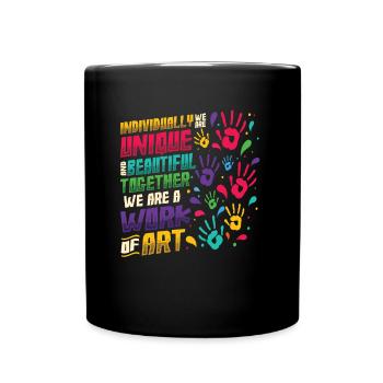 Together we are a work of art, preschool teacher - Full Colour Mug - black - Front