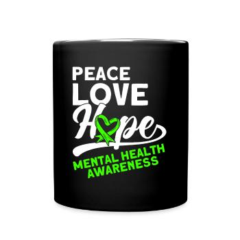 Psychological Awareness Green Loop Depression - Full Colour Mug - black - Front
