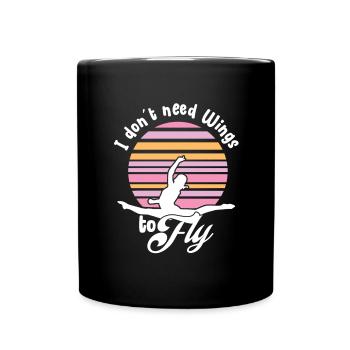 I Don't Need Wings To Fly - Tumble Funny Gymnast - Full Colour Mug - black - Front