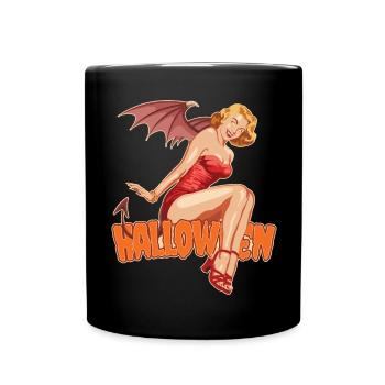 Halloween Vampire Lady Scary Trick or Treat Outfit - Full Colour Mug - black - Front