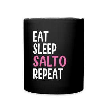 Funny Gymnast idea Eat Sleep Salto Repeat - Tasse einfarbig - Schwarz - Vorne