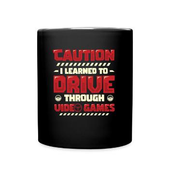 Be careful, I passed the driving test. - Full Colour Mug - black - Front