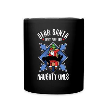 Dear santa they are the naughty ones - Full Colour Mug - black - Front