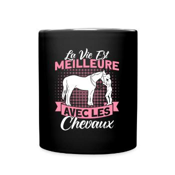 Reiten Reiter Reiterin Geschenk - Tasse einfarbig - Schwarz - Vorne