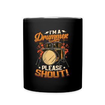Je suis un batteur s’il vous plaît crier - Mug uni - noir - Devant