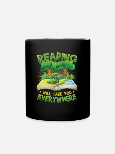 La lecture vous emmène partout, la lecture d’un livre. - Mug uni - noir