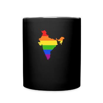 Indien Regenbogenflagge für stolze LGTBQ-Inder - Tasse einfarbig - Schwarz - Vorne