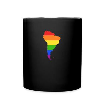 Südamerika Regenbogenflagge für LGTBQ-Amerikaner - Tasse einfarbig - Schwarz - Vorne