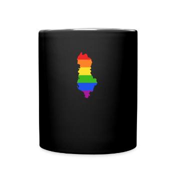 Albanien Regenbogenflagge für stolze LGTBQ-Albaner - Tasse einfarbig - Schwarz - Vorne