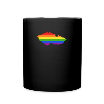 Tschechische Republik Regenbogen für LGTB-Tscheche - Tasse einfarbig - Schwarz - Vorne