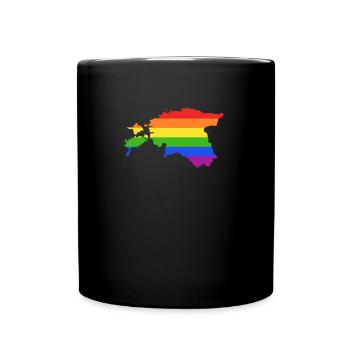 Estland Regenbogenflagge für stolze LGTBQ-Esten - Tasse einfarbig - Schwarz - Vorne