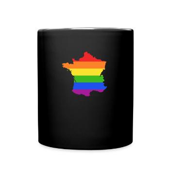 Frankreich Regenbogenflagge für LGTBQ-Franzosen - Tasse einfarbig - Schwarz - Vorne