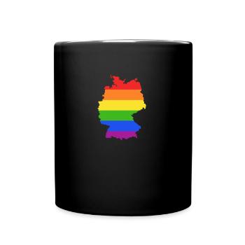 Deutschland Regenbogenflagge für LGTBQ-Deutsche - Tasse einfarbig - Schwarz - Vorne