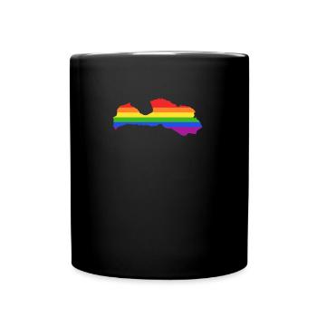 Lettland Regenbogenflagge für stolze LGTBQ Letten - Tasse einfarbig - Schwarz - Vorne