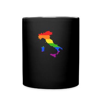 Italien Regenbogenflagge für LGTBQ-Italiener - Tasse einfarbig - Schwarz - Vorne