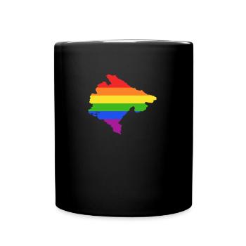 Montenegro Regenbogenflagge für LGTB Montenegriner - Tasse einfarbig - Schwarz - Vorne