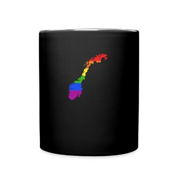 Norwegen Regenbogenflagge für stolze LGTB-Norweger - Tasse einfarbig - Schwarz - Vorne