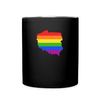 Polen Regenbogenflagge für stolze LGTBQ-Polen - Tasse einfarbig - Schwarz - Vorne