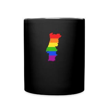 Portugal Regenbogenflagge für LGTBQ-Portugiesen - Tasse einfarbig - Schwarz - Vorne