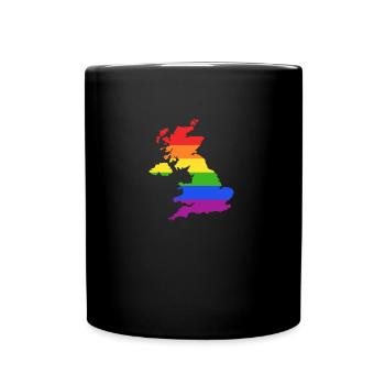 Vereinigtes Königreich Regenbogen für LGTBQ Briten - Tasse einfarbig - Schwarz - Vorne