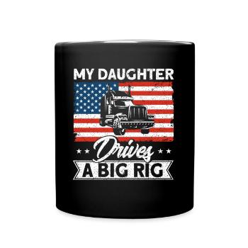 Fernfahrer Sattelschlepper Lkw-Fahrer Geschenk - Tasse einfarbig - Schwarz - Vorne
