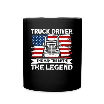 Semi-remorque Trucker Semitrailer Cadeau - Mug uni - noir - Devant