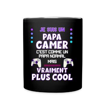 Papa Gamer Humour Jeux Vidéo Papa Et Fils - Mug uni - noir - Devant