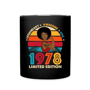 1978 Jubiläum Afro Woman Limited Edition - Tasse einfarbig - Schwarz - Vorne