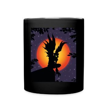 Scary Death Monster Creepy Moon Halloween Costume - Full Colour Mug - black - Front