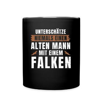 Falknerei Falkner Beizjagd Greifvogel Falke - Tasse einfarbig - Schwarz - Vorne