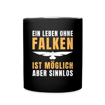 Falknerei Falkner Beizjagd Greifvogel Falke - Tasse einfarbig - Schwarz - Vorne
