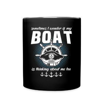 Captain Boat Captain - Full Colour Mug - black - Front