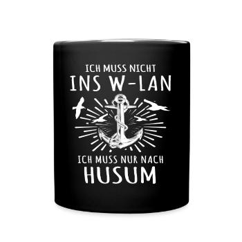 Husum Nordsee - Tasse einfarbig - Schwarz - Vorne