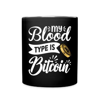 Bitcoin BTC Crypto Blockchain Coin Exchange Coin - Full Colour Mug - black - Front