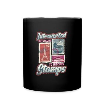 Introverti, mais prêt à recevoir des timbres - Mug uni - noir - Devant
