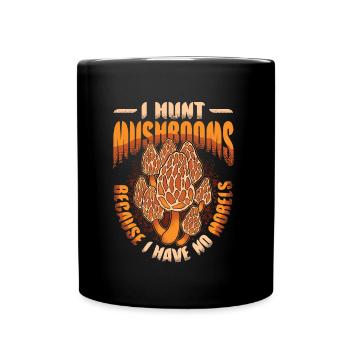 Je chasse les champignons parce que je n’ai pas de morilles - - Mug uni - noir - Devant