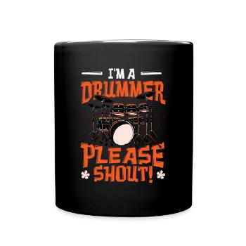 Je suis un batteur s’il vous plaît crier - Mug uni - noir - Devant
