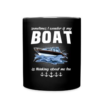 Captain Captain Boat Owner Boat - Full Colour Mug - black - Front