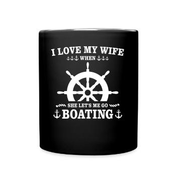 Captain Captain Boat Owner Boat - Full Colour Mug - black - Front