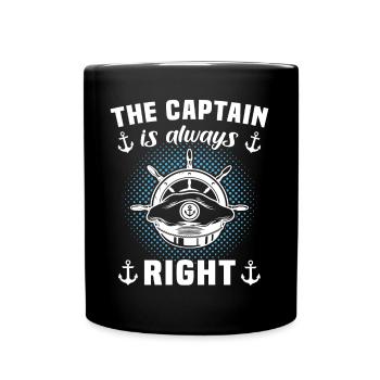 Captain Always Right Kapitän - Full Colour Mug - black - Front