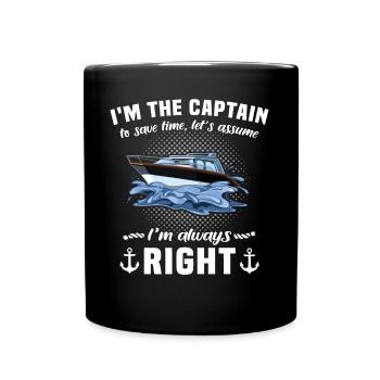 Captain Always Right Kapitän - Full Colour Mug - black - Front
